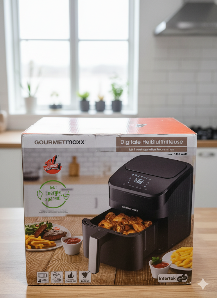 Gourmetmaxx Digitale Heißluftfritteuse 4 Liter 1400w